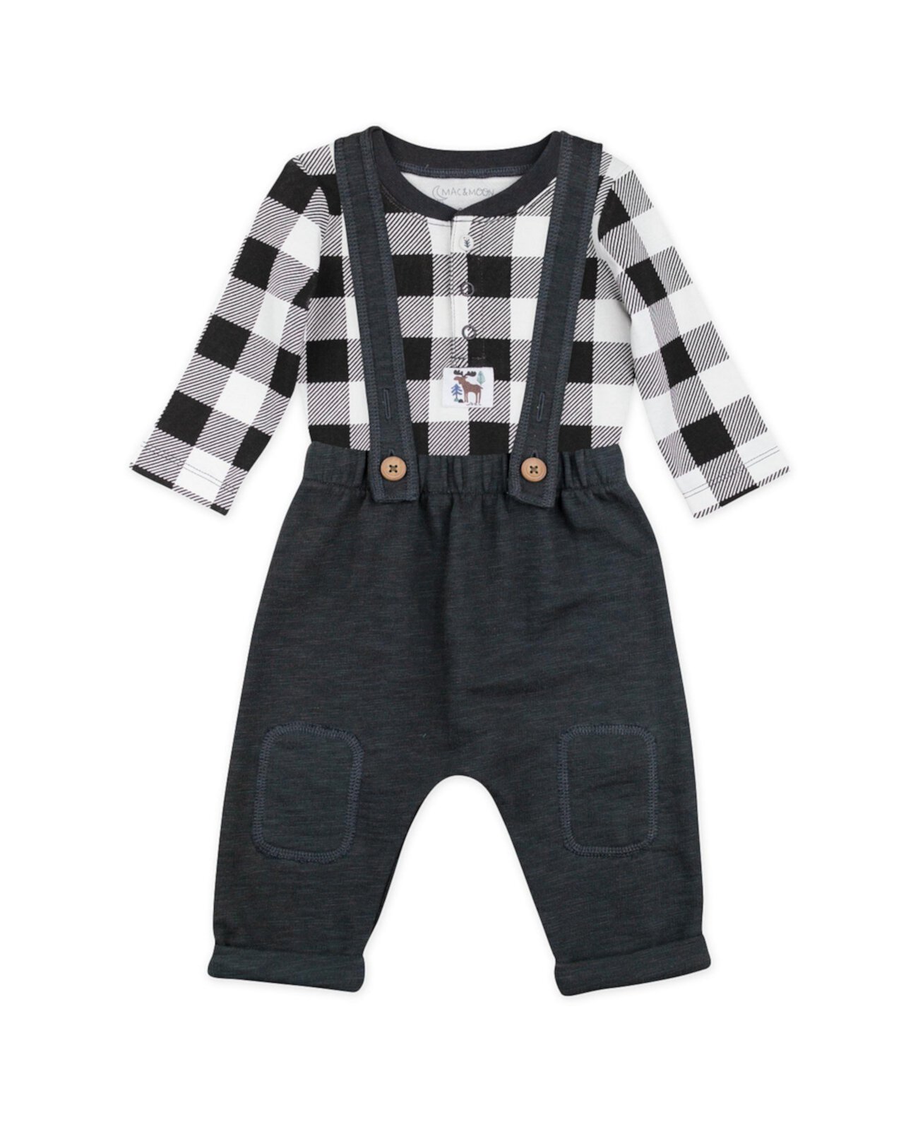 Хлопковое боди и штаны для новорожденных мальчиков, комплект из 2 предметов Mac & Moon