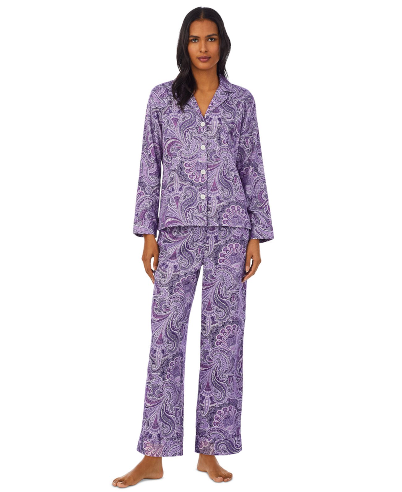 Ralph Lauren Пижамный комплект с длинными рукавами и брюками в тон Ralph Lauren