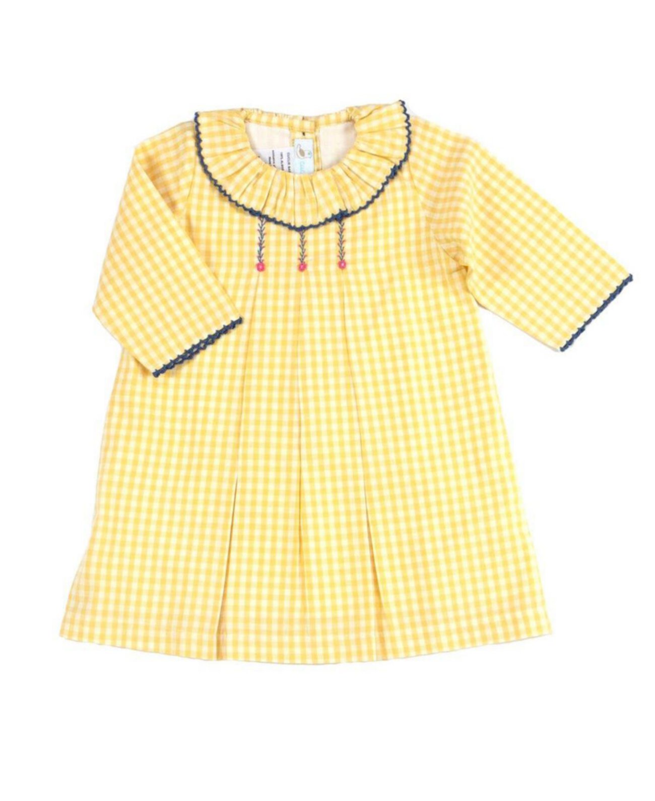 Плиссированное платье в мелкую клетку с вышивкой для девочек для малышей Cuclie