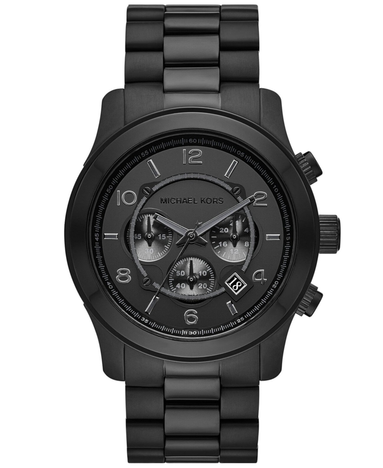 Мужские часы-хронограф из нержавеющей стали с черным браслетом, 45 мм Michael Kors