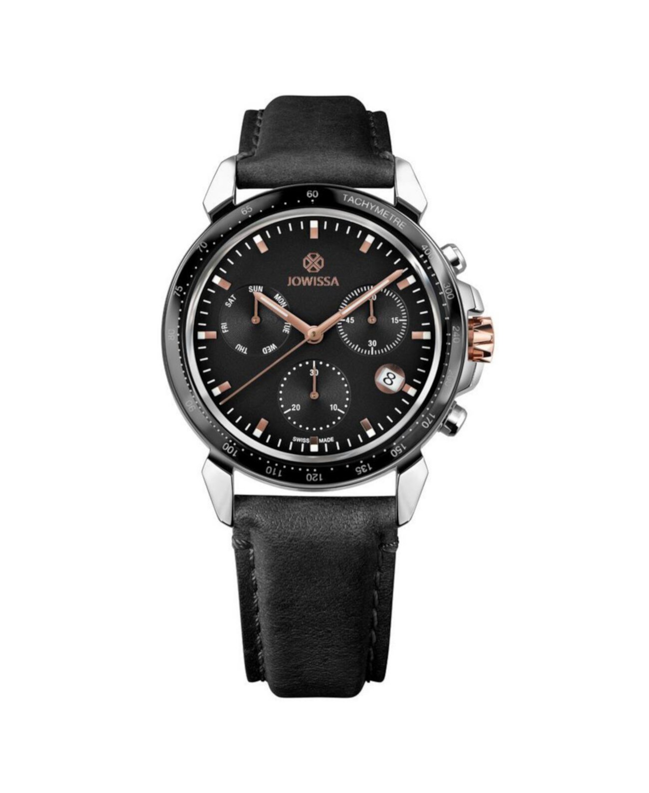 Мужские часы LeWy 9 Swiss 42 мм с циферблатом из черного и розового золота Jowissa