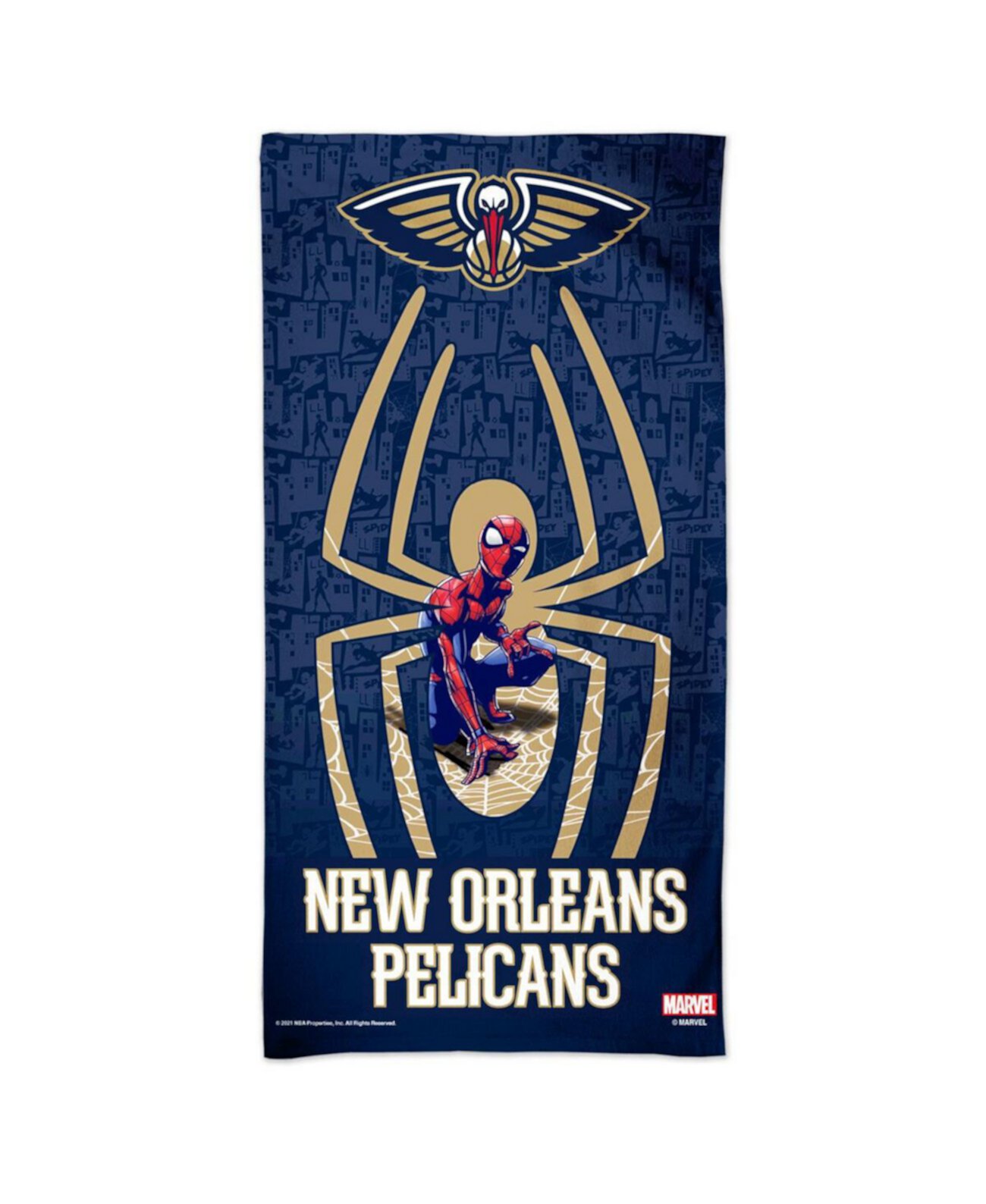 Пляжное полотенце Spectra New Orleans Pelicans NBA x Marvel 30 x 60 дюймов Wincraft