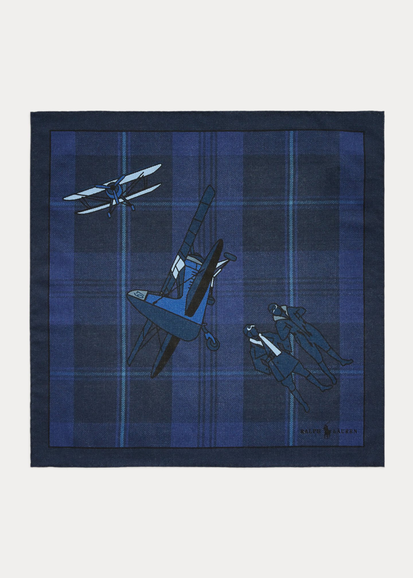 Нагрудный платок из шерсти и шелка в клетку «Авиация» Polo Ralph Lauren