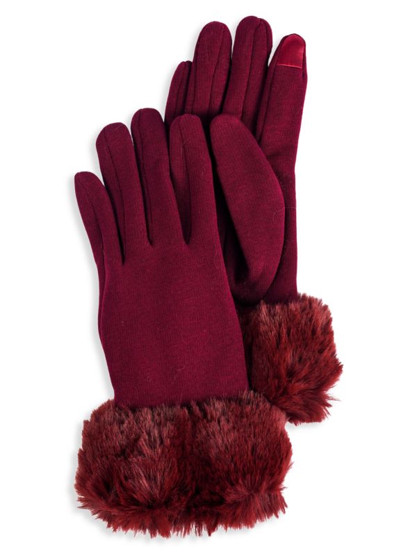 Трикотажные перчатки с манжетами из искусственного меха для сенсорного экрана Marcus Adler