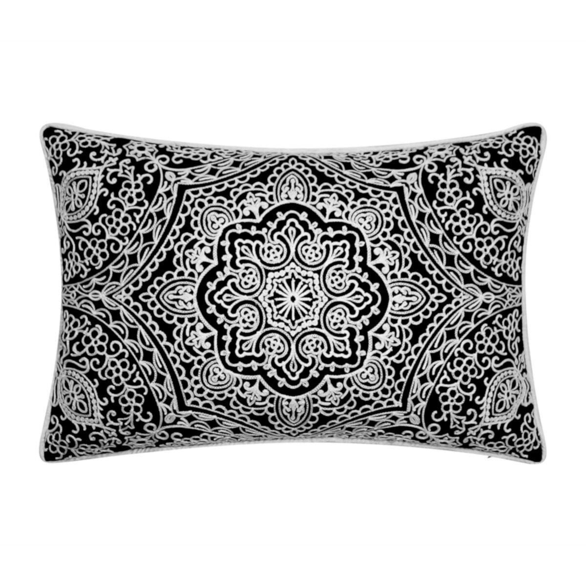 Edie@Home Indoor Outdoor Arabesque Embroidered Throw Pillow Edie at Home