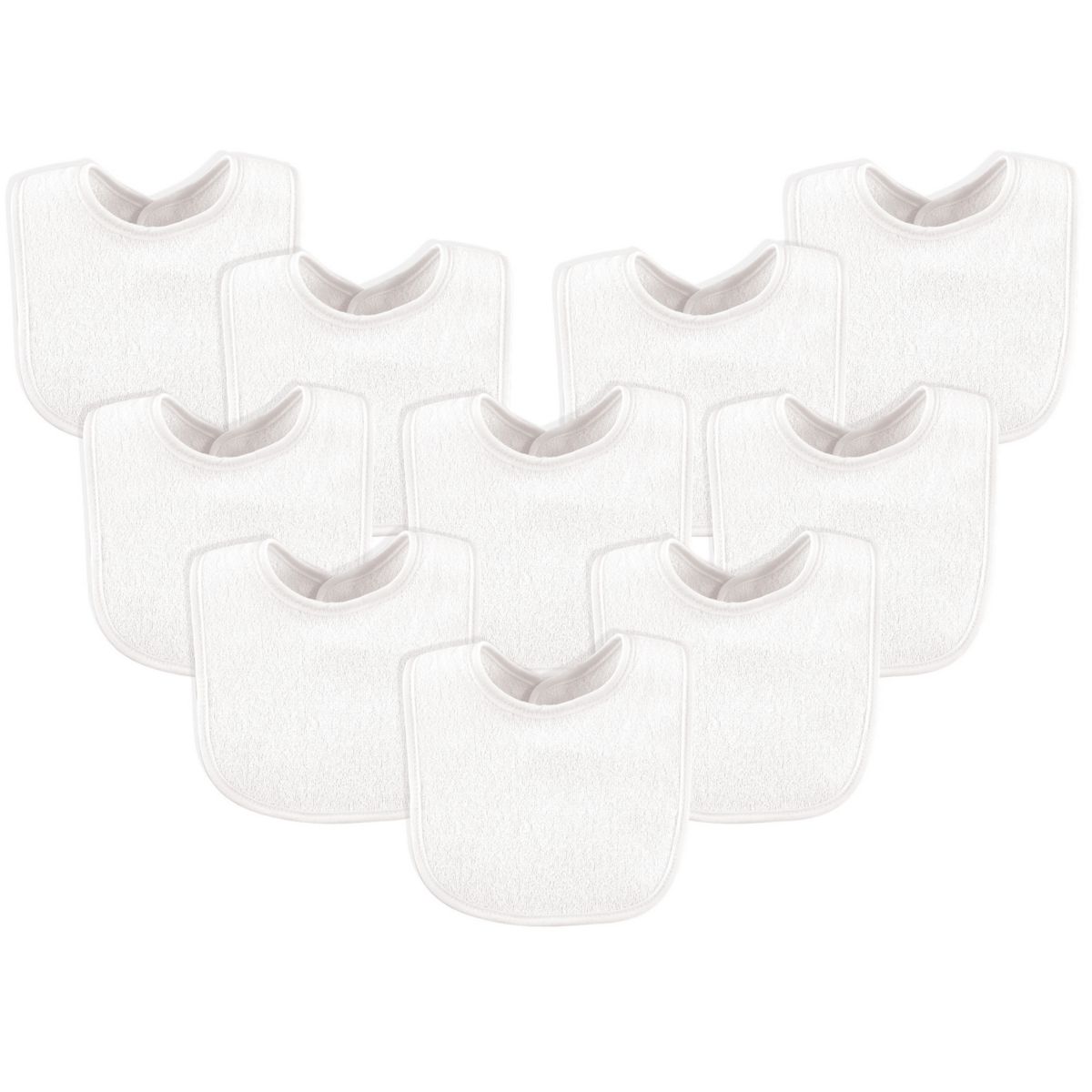Luvable Friends Baby Cotton Terry Bibs 10pk, White, One Size Luvable Friends