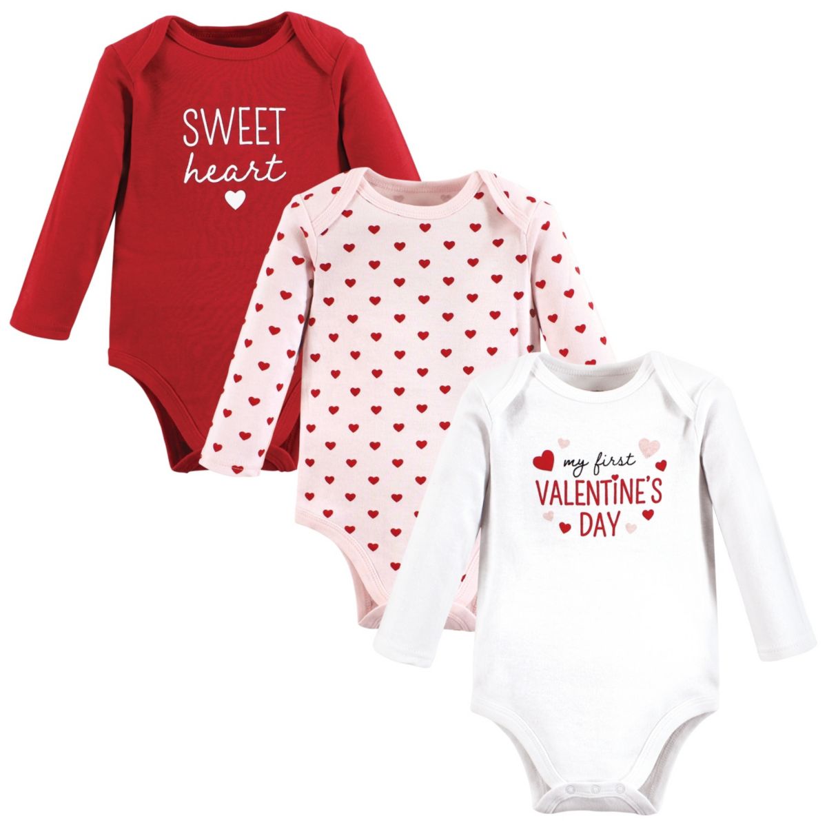 Детские комплекты одежды Hudson Baby для девочек Cotton Long-Sleeve Bodysuits, Valentine Sweetheart Hudson Baby