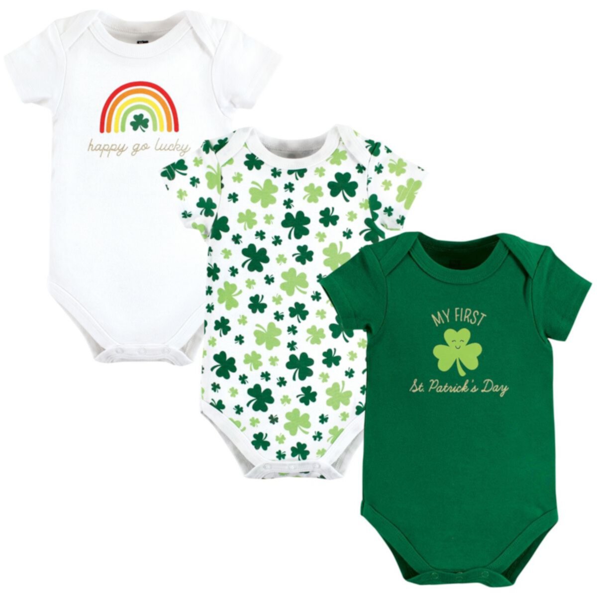Детские комплекты одежды Hudson Baby для девочек, Хлопковые боди St Patricks Rainbow Hudson Baby