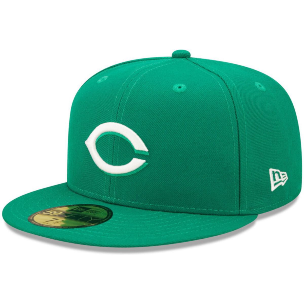 Мужская кепка New Era Kelly Green Cincinnati Reds Logo White 59FIFTY New Era