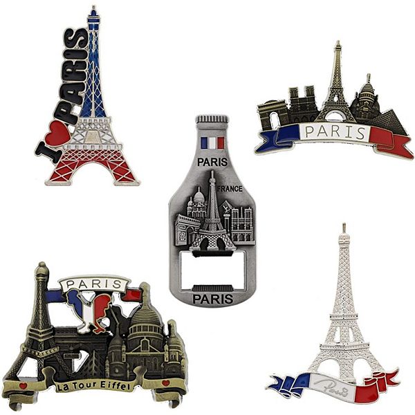 5 Pack Refrigerator Magnets Paris Travel Souvenirs Juvale