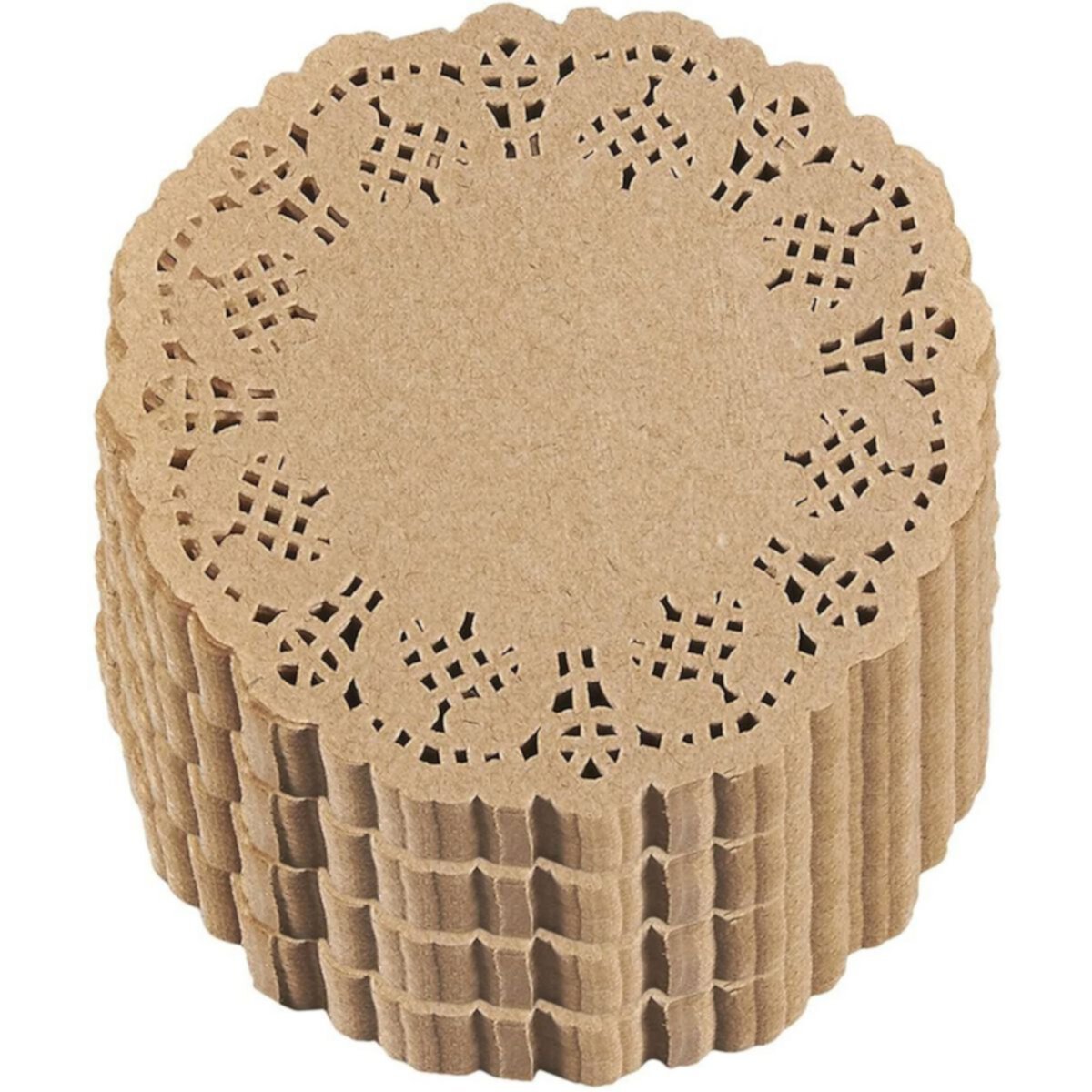 Lace Paper Doilies - 1000-Pack Round Decorative Paper Placemats Bulk for Cakes, Desserts, Baked Treat Display, Ideal for Weddings, Formal Event Tableware Decoration - Brown, 4 Inches in Diameter Juvale