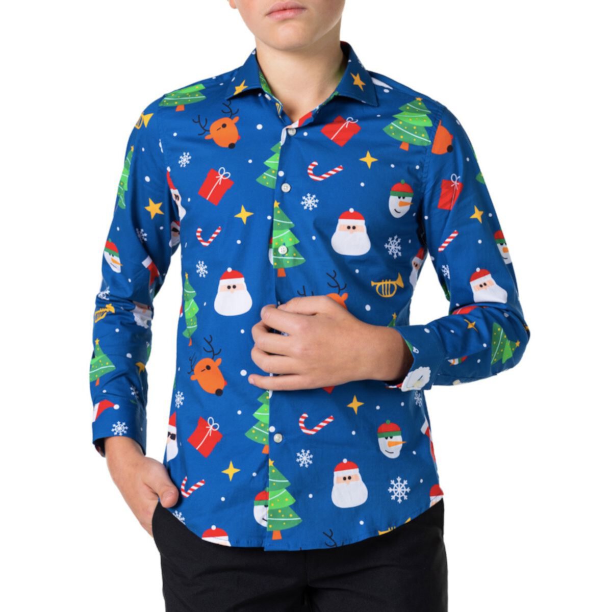 Рубашка на пуговицах OppoSuits Festivity Christmas для мальчиков 2–8 лет OppoSuits
