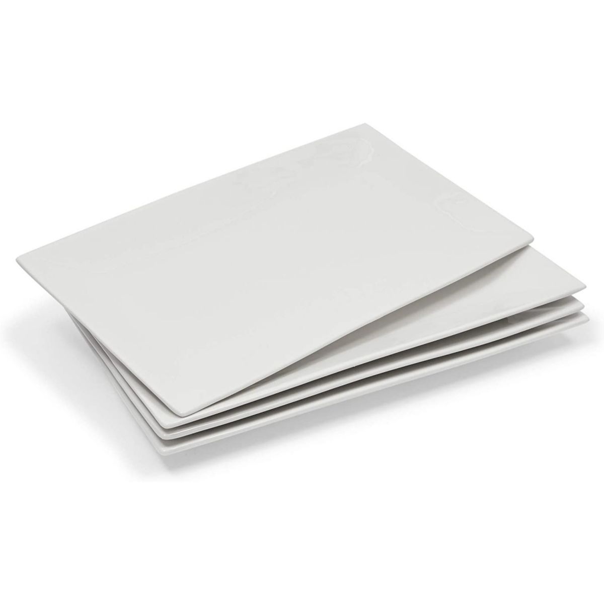 Фарфоровые сервировочные тарелки, белые прямоугольные подносы (14 x 8 дюймов, 4 упаковки) Juvale