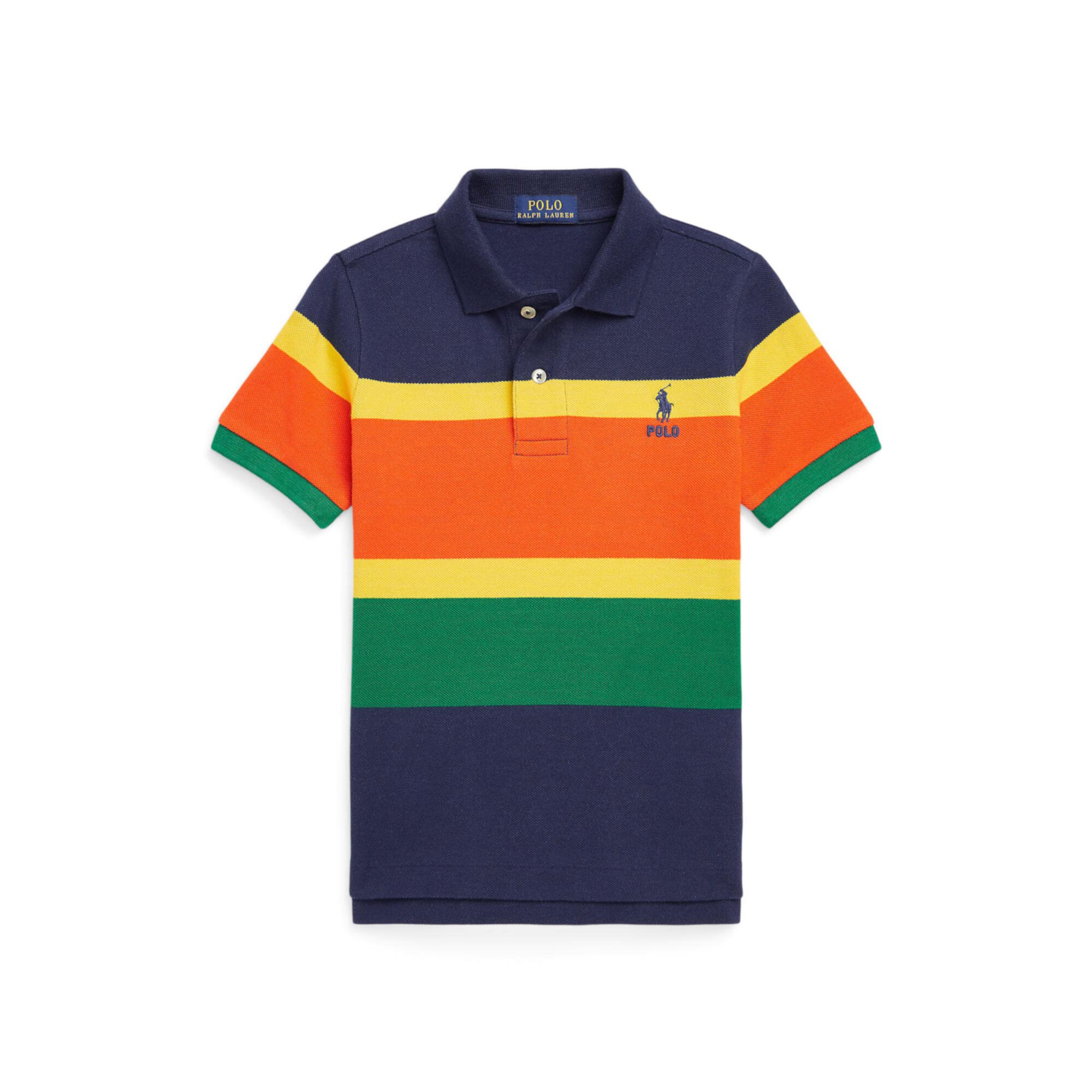 Полосатая рубашка-поло из хлопковой сетки (для малышей) Polo Ralph Lauren