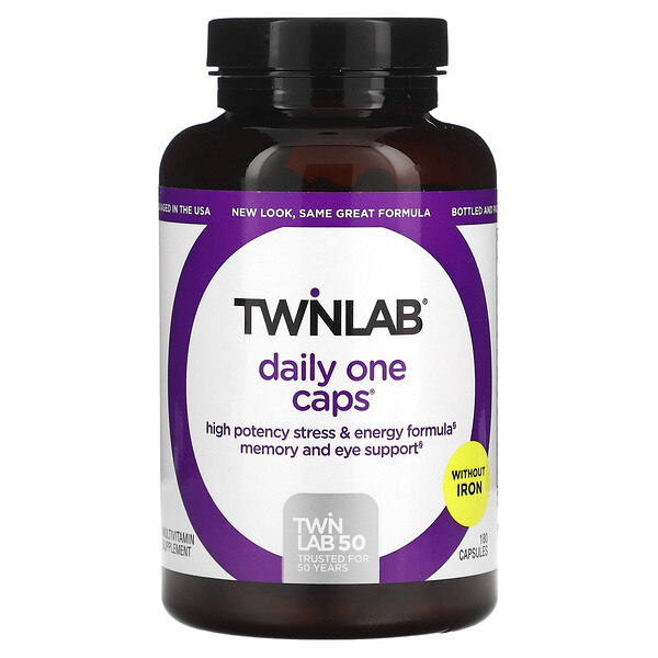 Daily One Caps, Без Железа - 180 капсул - Twinlab Twinlab