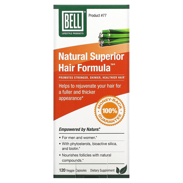 Натуральная превосходная формула для волос, 120 растительных капсул Bell Lifestyle
