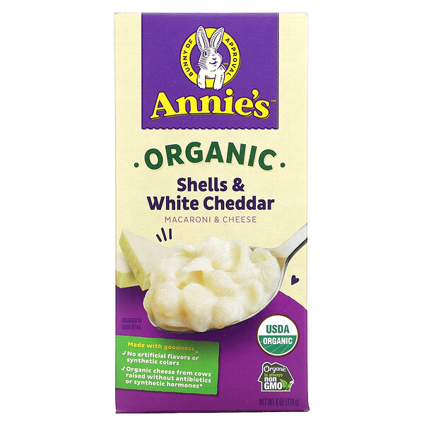 Organic Macaroni & Cheese, Shells and White Cheddar, 6 oz (170 g) Annie's