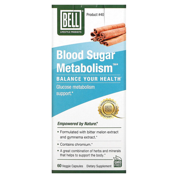 Метаболизм сахара в крови, 60 растительных капсул Bell Lifestyle