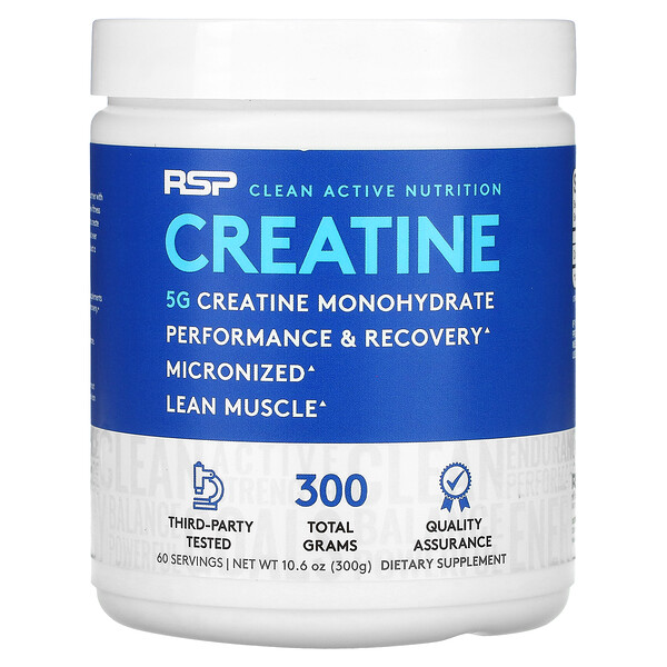 Creatine Monohydrate Powder (Порошок), 5 g, 10.6 oz (Унции) (300 g) RSP Nutrition