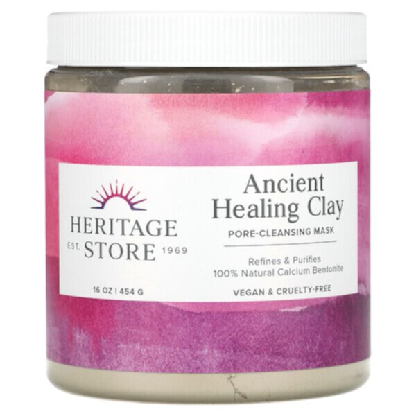 Ancient Healing Clay, косметическая маска для очищения пор, 16 унций (454 г) Heritage Store