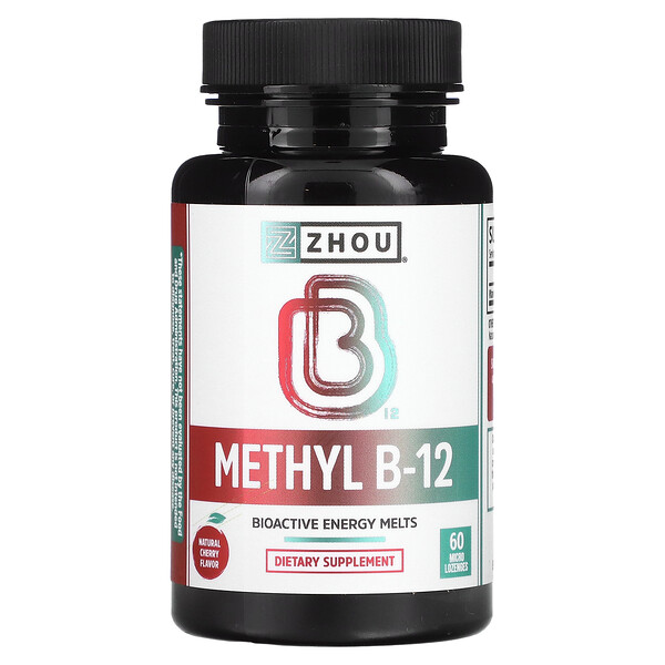 Methyl B-12, Natural Cherry, 60 Micro Lozenges (Пастилки) Zhou