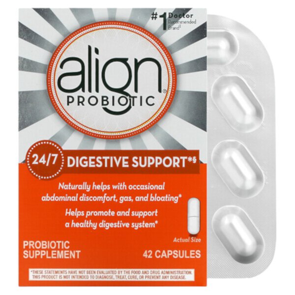 24/7 Digestive Support, пробиотическая добавка, 42 капсулы Align