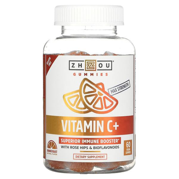 Vitamin C+, Orange Blast, 60 Vegan Gummies (Жевательные конфеты) Zhou