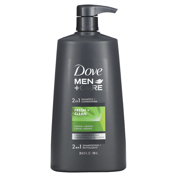 Men+Care, 2 in 1 Shampoo + Conditioner, Fresh & Clean, 25.4 fl oz (750 ml) Dove