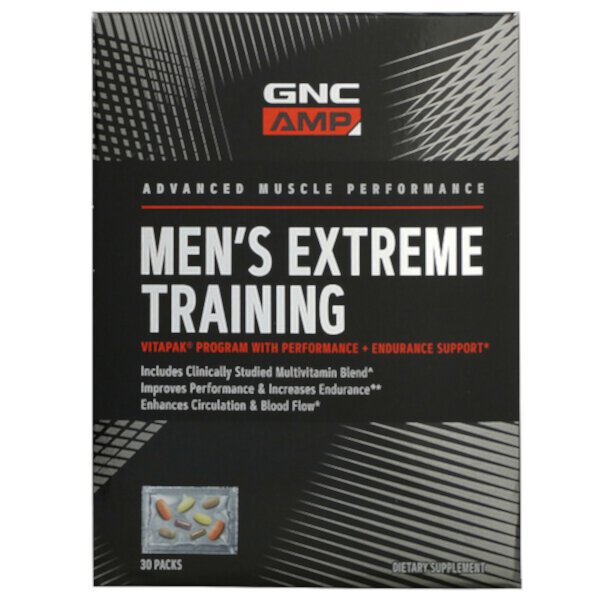 AMP, Men's Extreme Training, Performance + Endurance Support, 30 Packs GNC