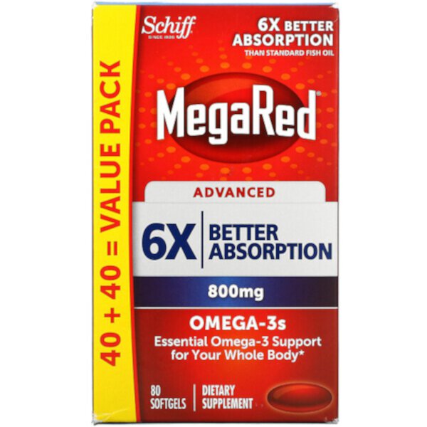 MegaRed, Advanced, 800 мг, 80 мягких таблеток Schiff