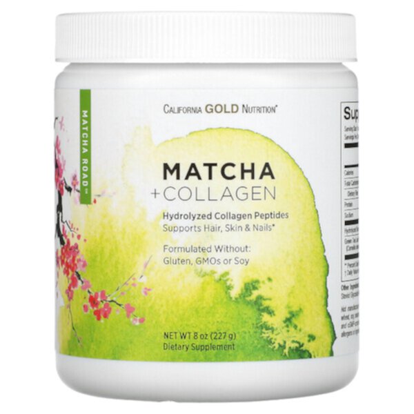 MATCHA ROAD, Matcha + Collagen,  8 oz (227 g) California Gold Nutrition