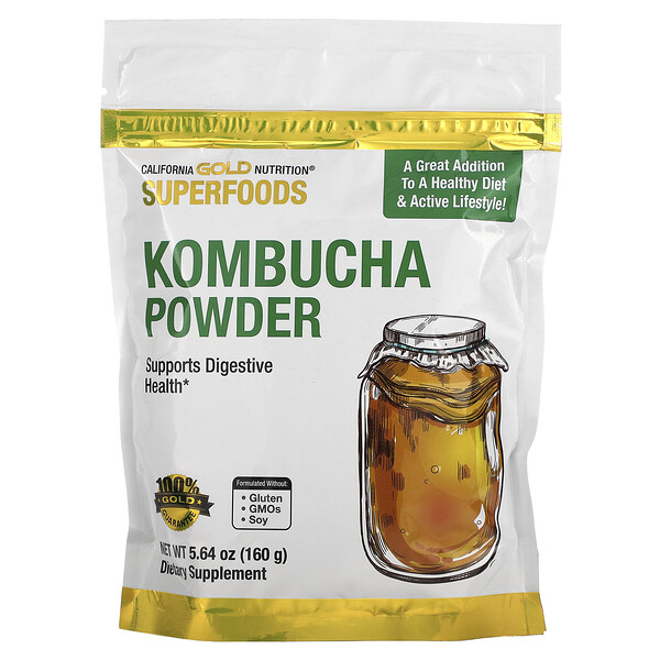 SUPERFOODS - Kombucha Powder, Unflavored, 5.64 oz (160 g) California Gold Nutrition