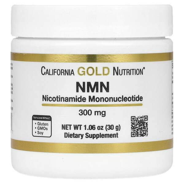 NMN Порошок, 300 мг, 1,05 унции (30 г) California Gold Nutrition