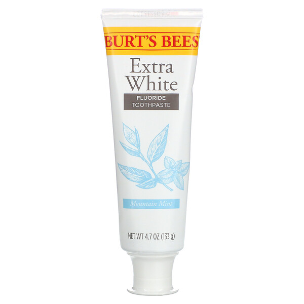 Fluoride Toothpaste, Extra White, Mountain Mint, 4.7 oz (133 g) BURT'S BEES