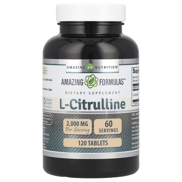 L-Citrulline, 2,000 mg, 120 Tablets (Таблетки) (1,000 mg per Tablet) Amazing Nutrition