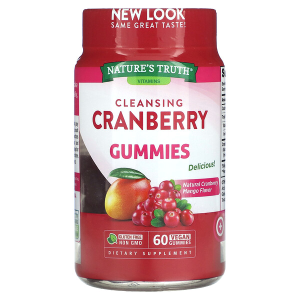 Cleansing Cranberry Gummies (Жевательные конфеты), Natural Cranberry Mango, 60 Vegan Gummies Nature's Truth