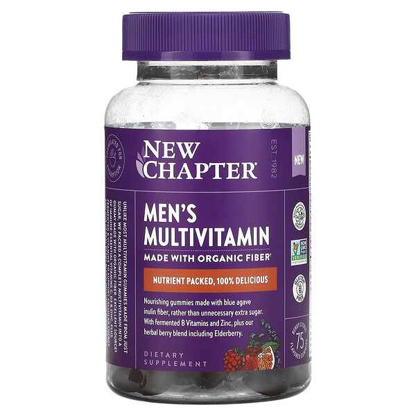 Мужские мультивитамины, ягоды и цитрусовые, 75 жевательных конфет New Chapter