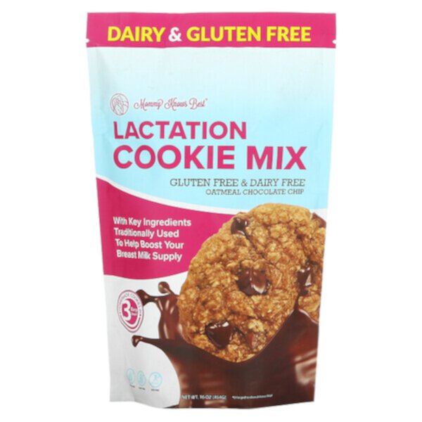 Lactation Cookie Mix, Oatmeal Chocolate Chip, 16 oz (454 g) Mommy Knows Best