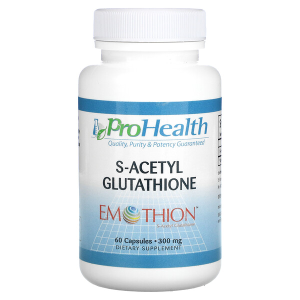 Emothion, S-ацетил глутатион, 300 мг, 60 капсул ProHealth Longevity