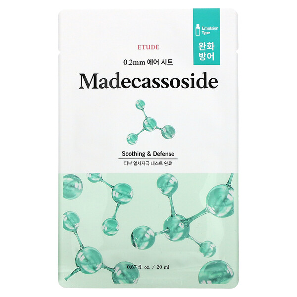 Beauty Mask Madecassoside, 1 тканевая маска, 20 мл (0,67 жидк. унции) Etude