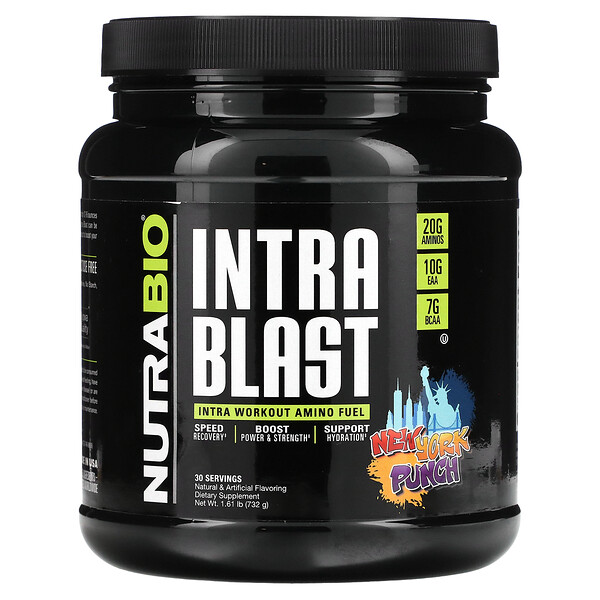 Intra Blast, Intra Workout Muscle Fuel, Нью-Йоркский пунш, 1,61 фунта (732 г) NutraBio