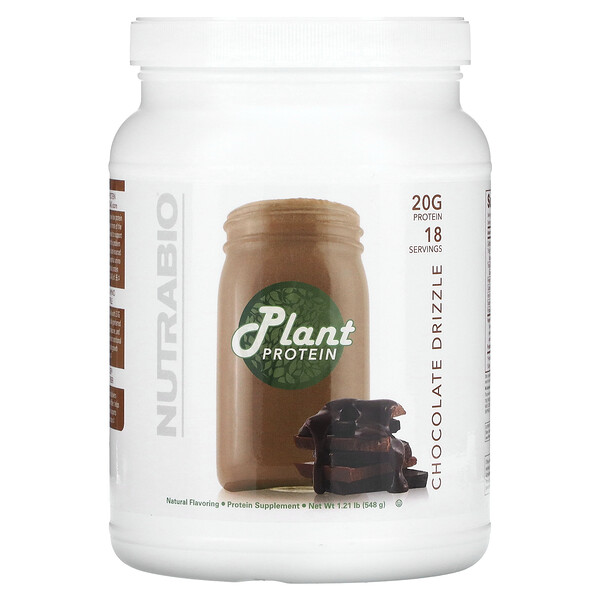 Растительный белок, шоколадная морось, 1,21 фунта (548 г) NutraBio