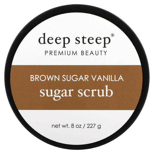 Сахарный скраб, коричневый сахар и ваниль, 8 унций (227 г) Deep Steep