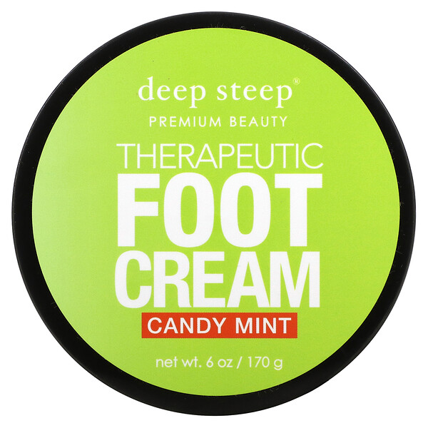 Therapeutic Foot Cream, Candy Mint, 6 oz (170 g) Deep Steep