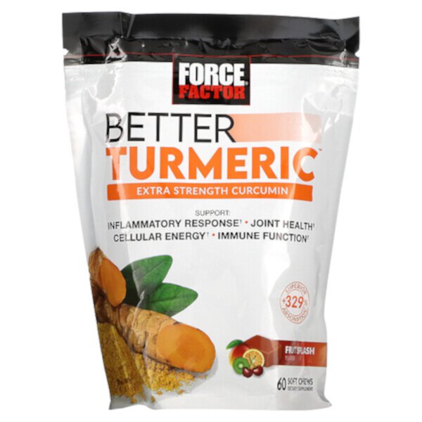 Better Turmeric, Extra Strength Curcumin, Fruit Splash, 60 Soft Chews (Мягкие жевательные конфеты) Force Factor