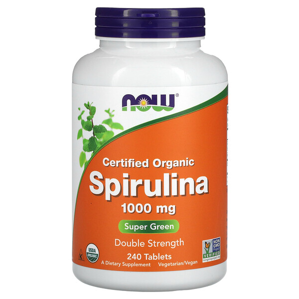 Certified Organic Spirulina, 1,000 mg, 240 Tablets NOW Foods