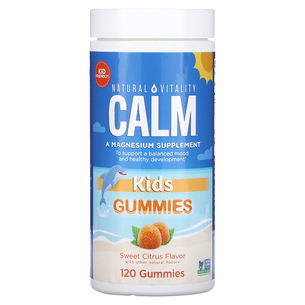 CALM, Детские жевательные конфеты, сладкий цитрус, 120 жевательных конфет Natural Vitality
