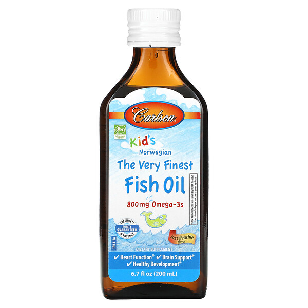 Kid's Norwegian, The Very Finest Fish Oil, Just Peachie, 800 мг, 6,7 жидких унций (200 мл) Carlson