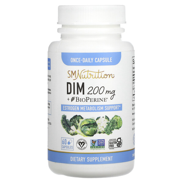 DIM + Биоперин, 200 мг, 60 капсул SMNutrition