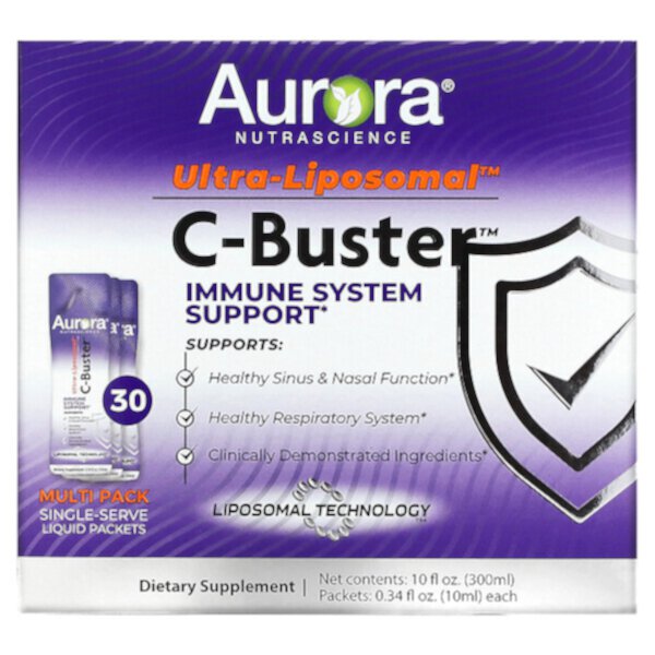 Ultra-Liposomal, C-Buster, 30 пакетов по 10 мл (0,34 жидких унции) каждый Aurora Nutrascience
